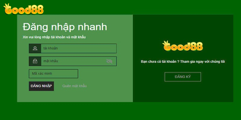 Các bước thực hiện Good88 đăng nhập nhanh