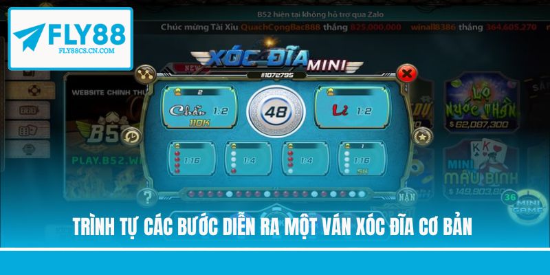 Trình tự các bước diễn ra một ván xóc đĩa cơ bản